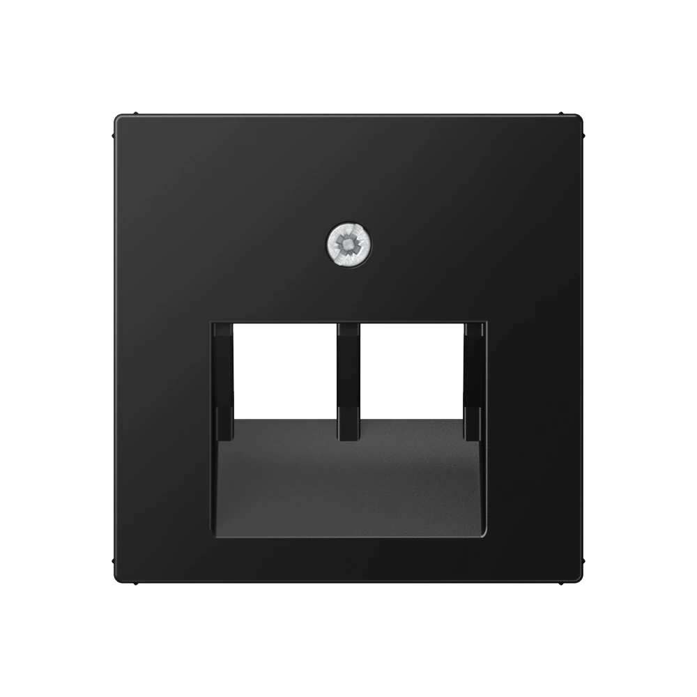 Centre plate for 2-gang modular jack socket (8-pole) — JUNG A 550, Matt Black, art. A569-2BFPLUASWM