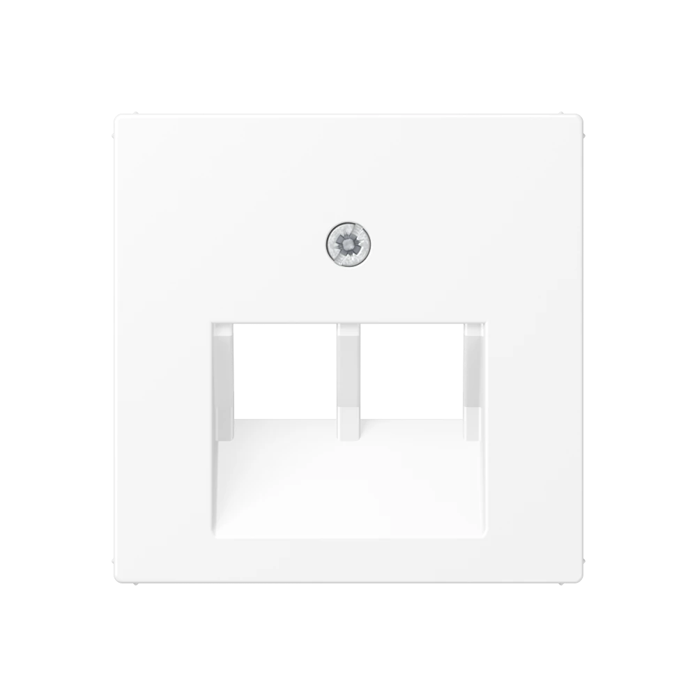 Centre plate for 2-gang modular jack socket (8-pole) — JUNG A 550, Matt White, art. A569-2BFPLUAWWM