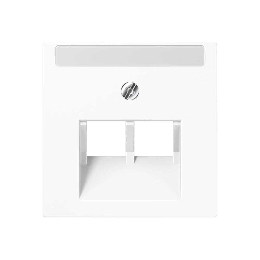 Centre plate for 2-gang modular jack socket (8-pole) — JUNG A 550, White, art. A569-2NAPLUAWW