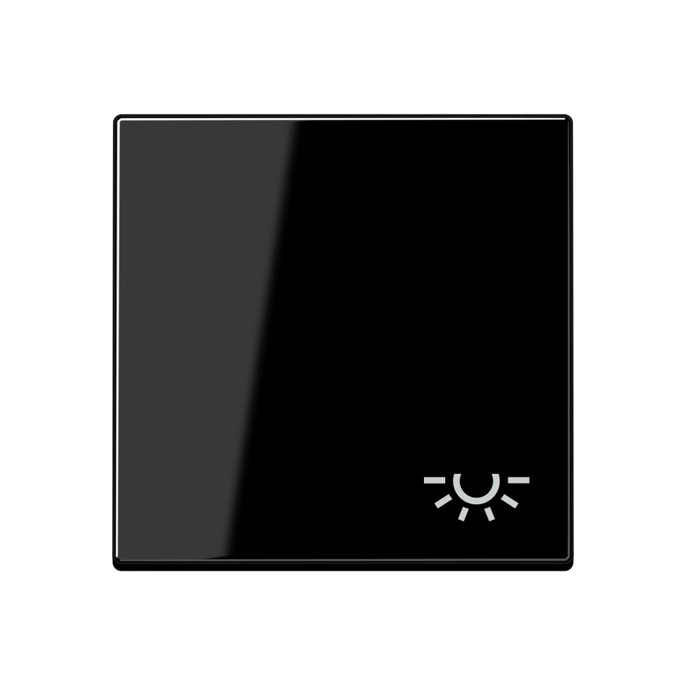 1-gang rocker with symbol "light" — JUNG A 550, Black, art. A590BFLSW