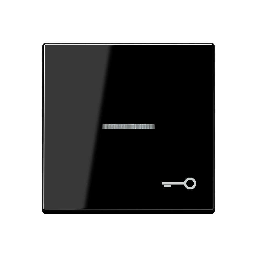 1-gang rocker with symbol "door", with lens — JUNG A 550, Black, art. A590KO5TSW