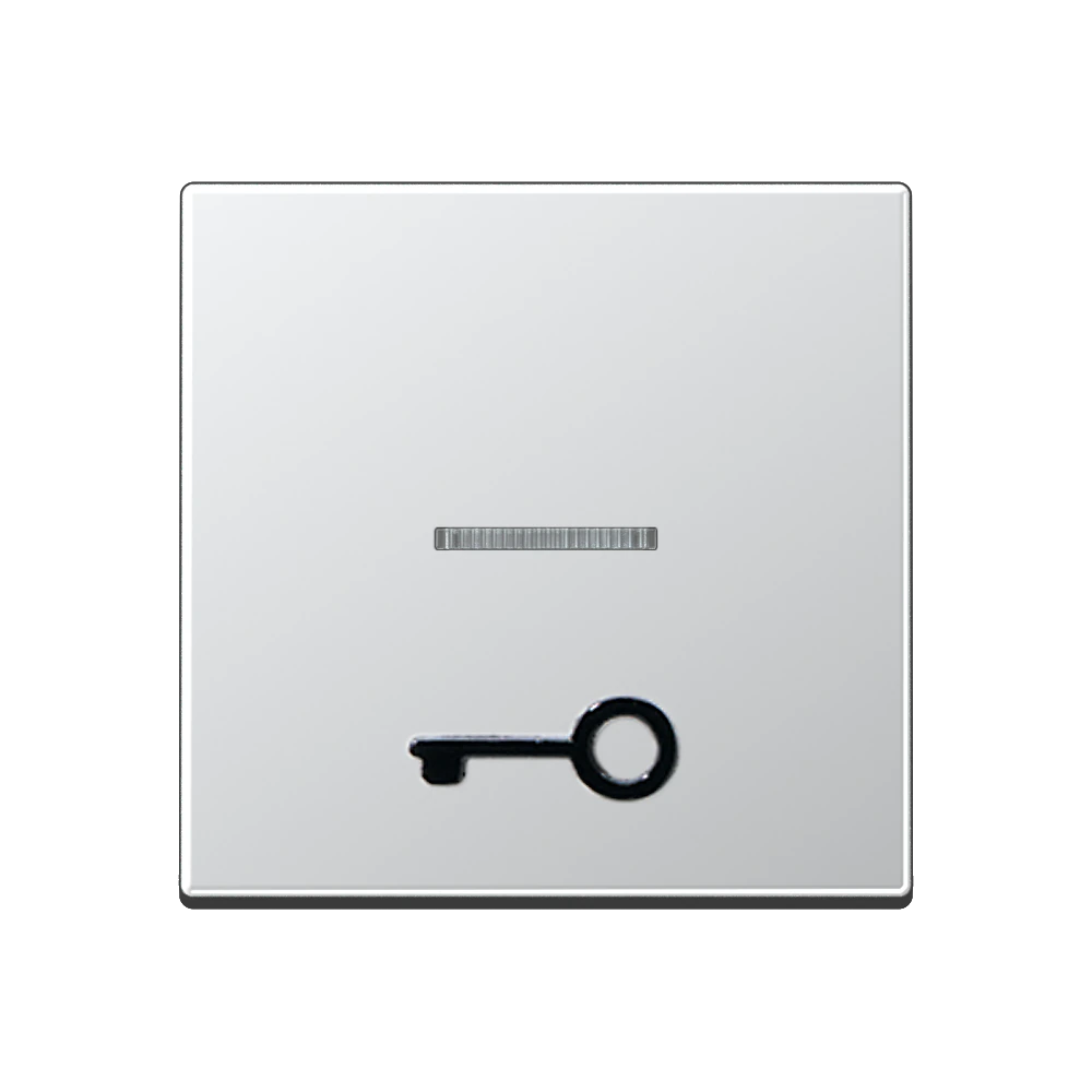 1-gang rocker with tactile symbol "door" and lens — JUNG A 550, Aluminium, art. A590T1KOAL