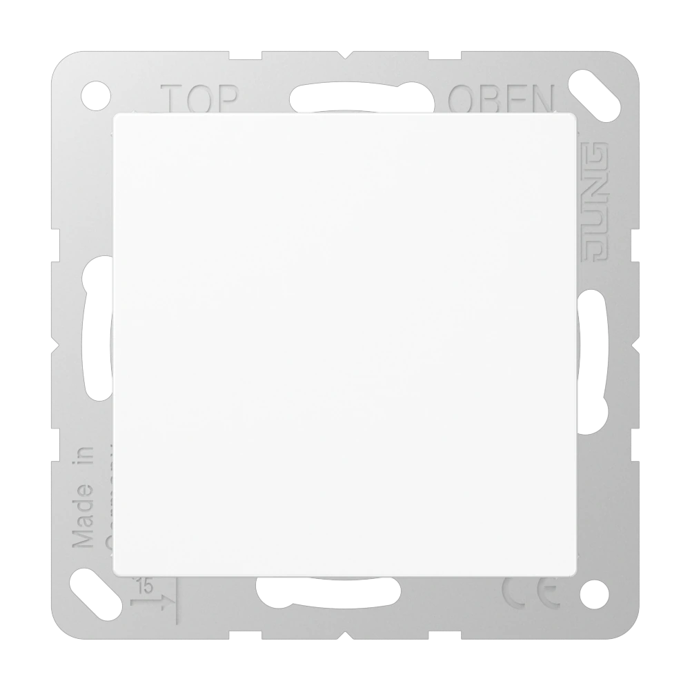 Blank centre plate (snap-on fixing) — JUNG A 550, White, art. A594-0WW