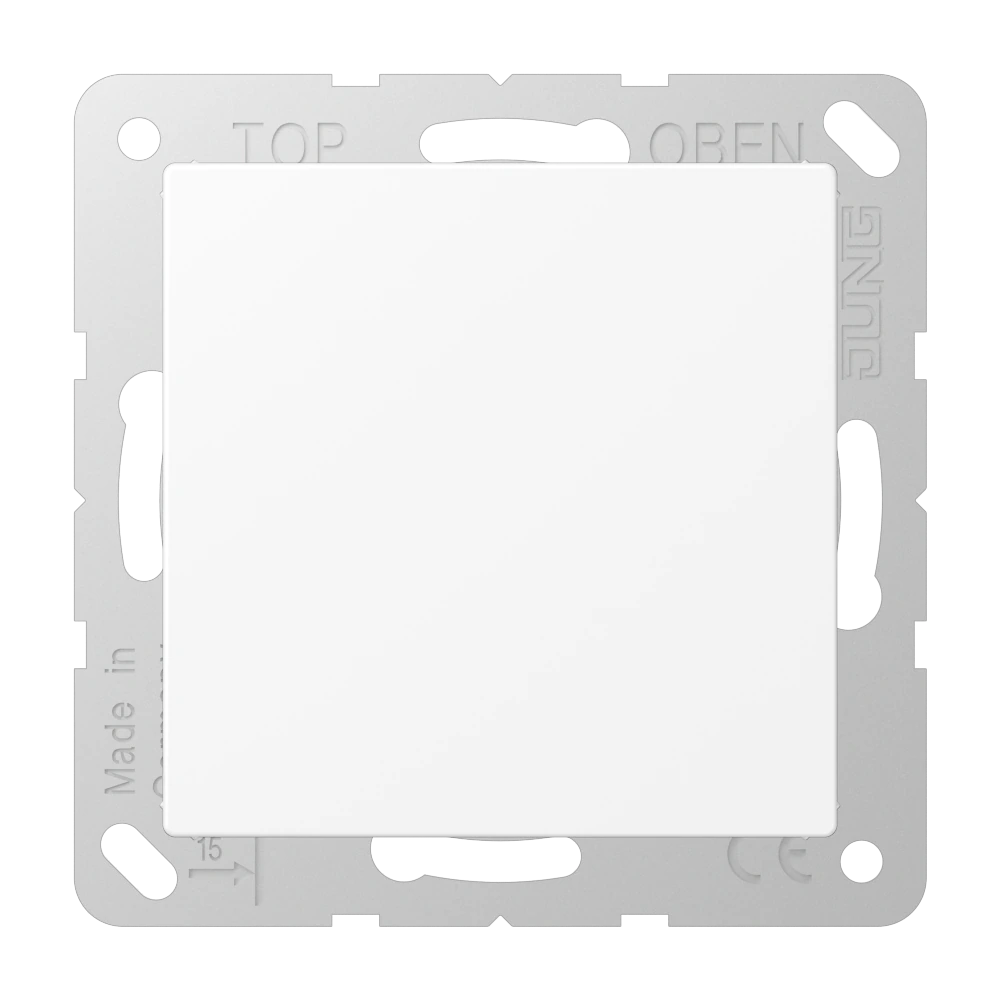 Blank centre plate (snap-on fixing) — JUNG A 550, Matt White, art. A594-0WWM
