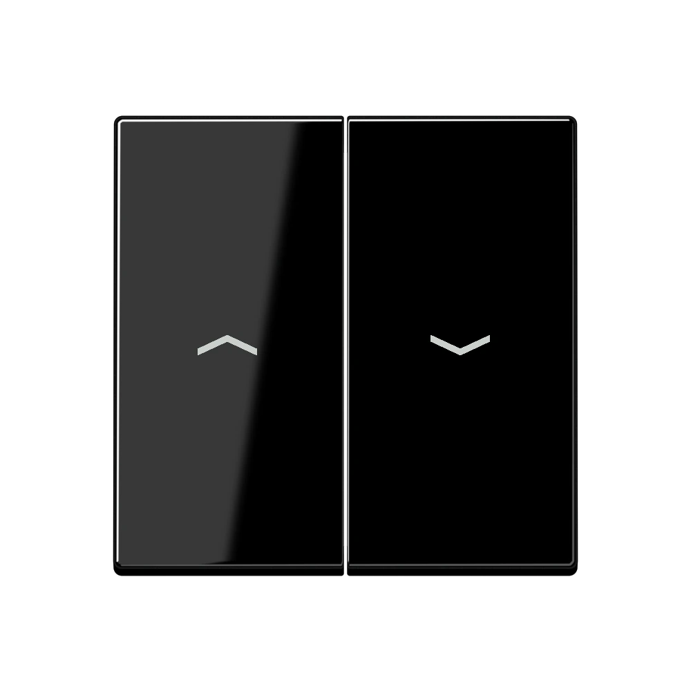 2-gang rocker for blind switch and blind push-button — JUNG A 550, Black, art. A595BFPSW
