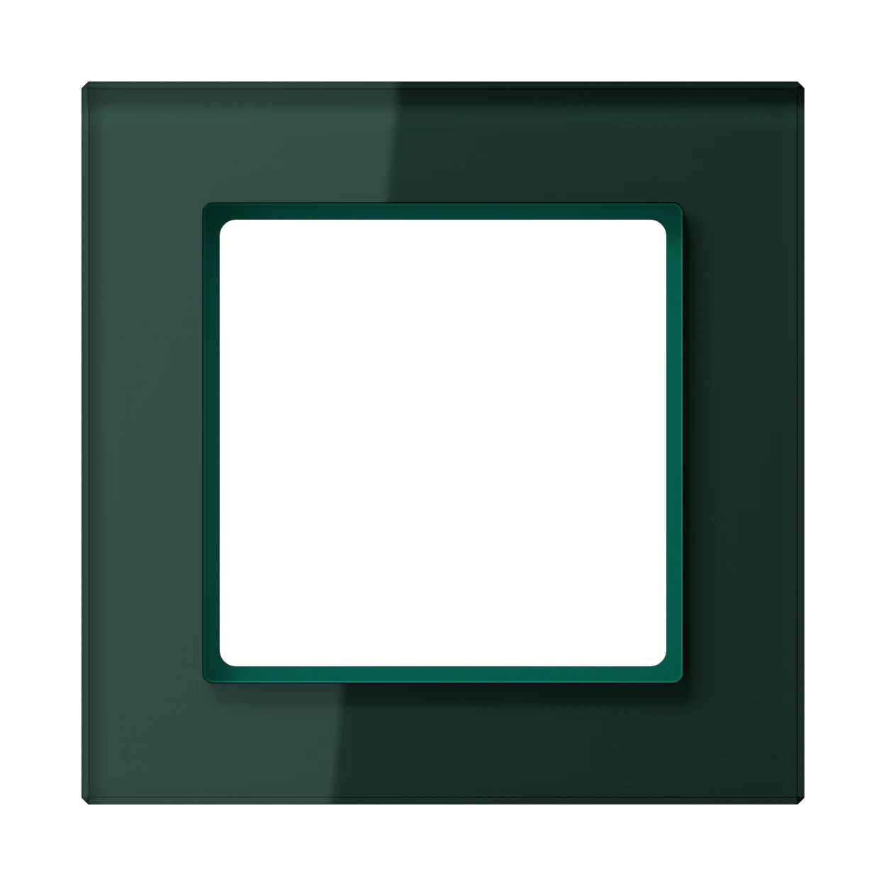 Glass frame for horizontal and vertical installation — JUNG A Creation, Emerald Green, art. AC581GLSG