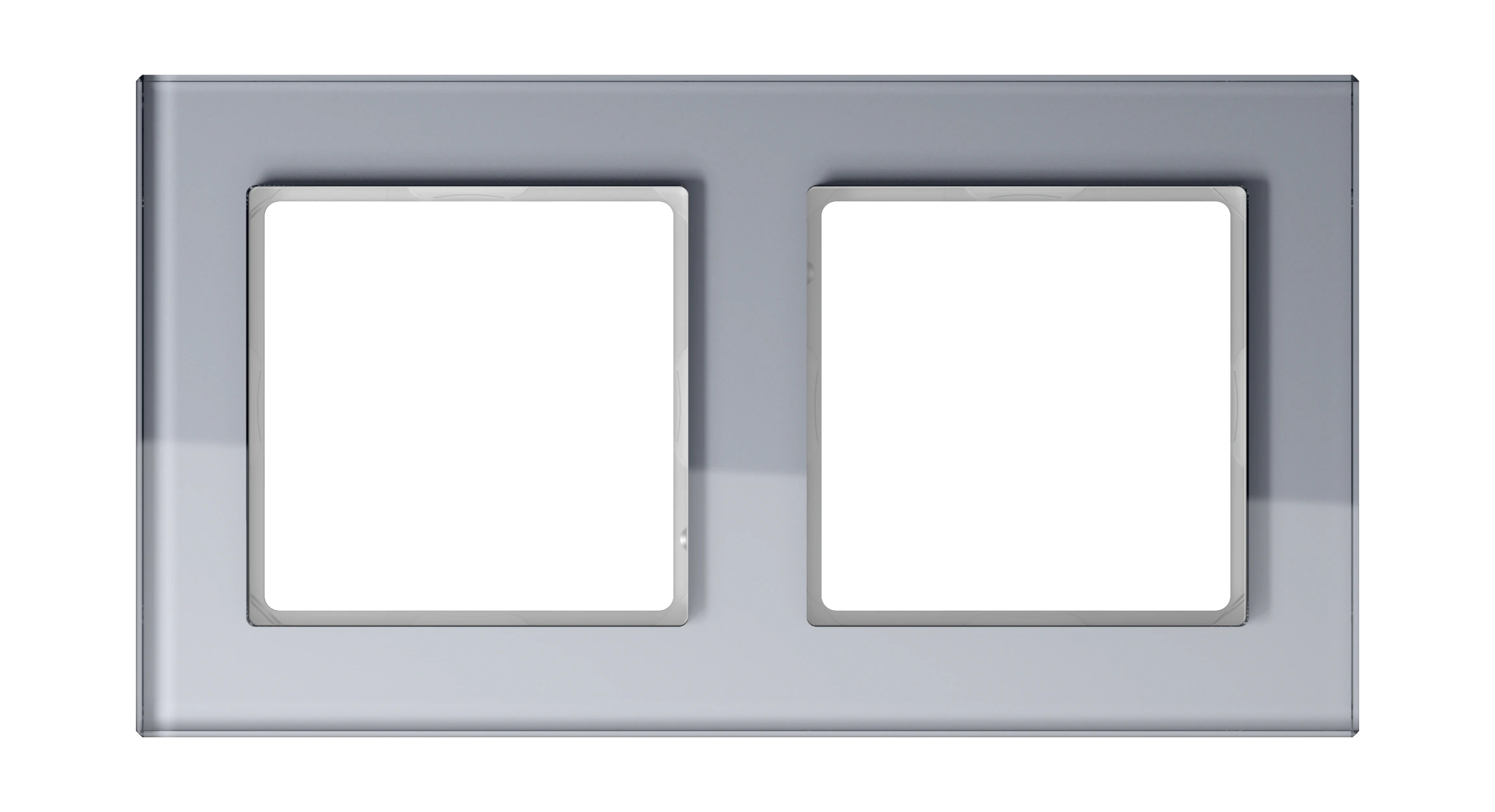 Glass frame for horizontal and vertical installation — JUNG A Creation, Crystal Grey, art. AC582GLKG