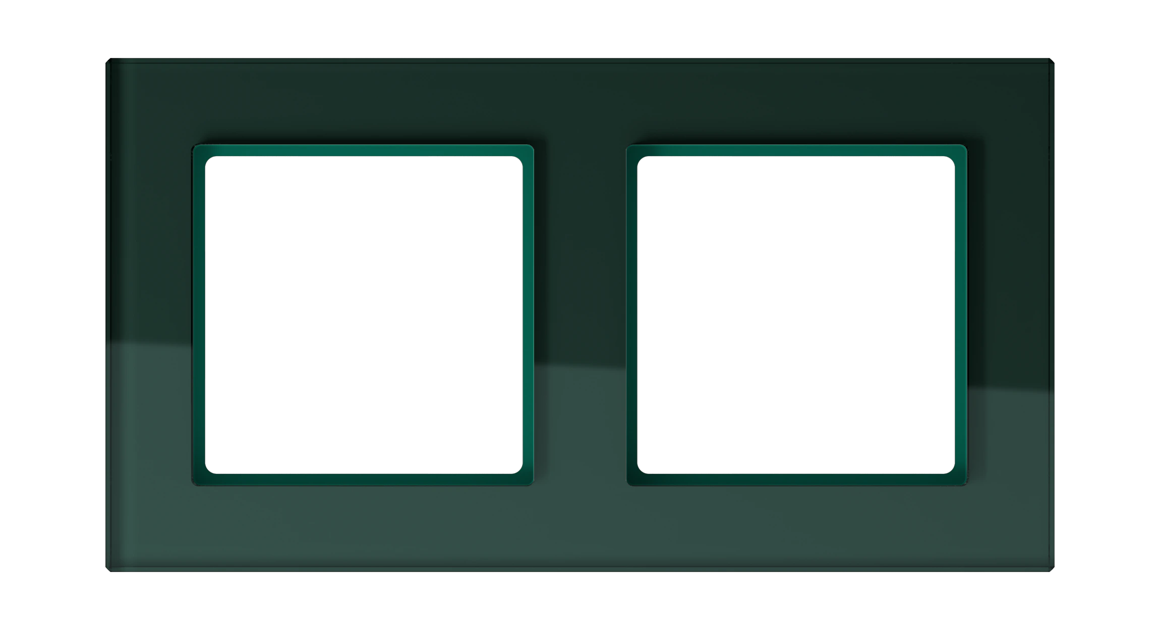 Glass frame for horizontal and vertical installation — JUNG A Creation, Emerald Green, art. AC582GLSG