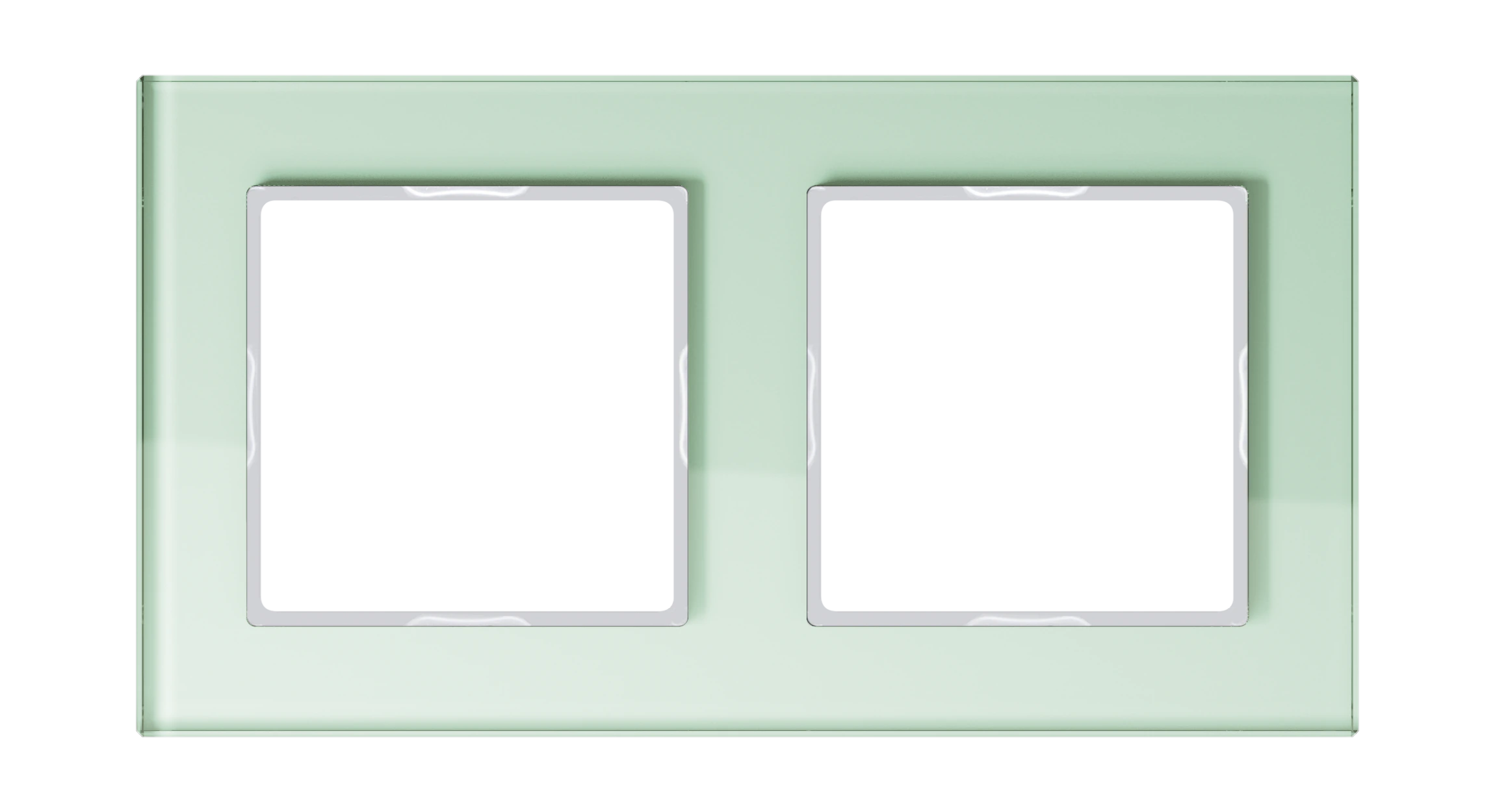 Glass frame for horizontal and vertical installation — JUNG A Creation, White Glass, art. AC582GLWMT