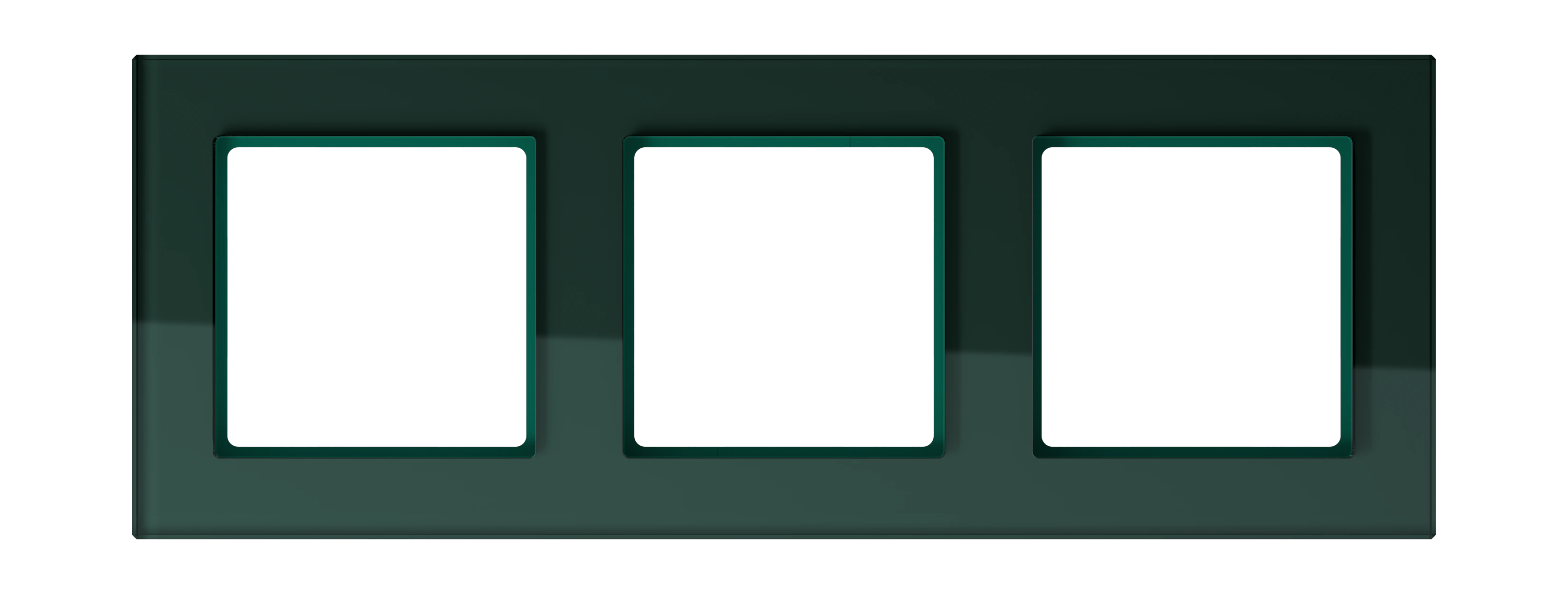 Glass frame for horizontal and vertical installation — JUNG A Creation, Emerald Green, art. AC583GLSG