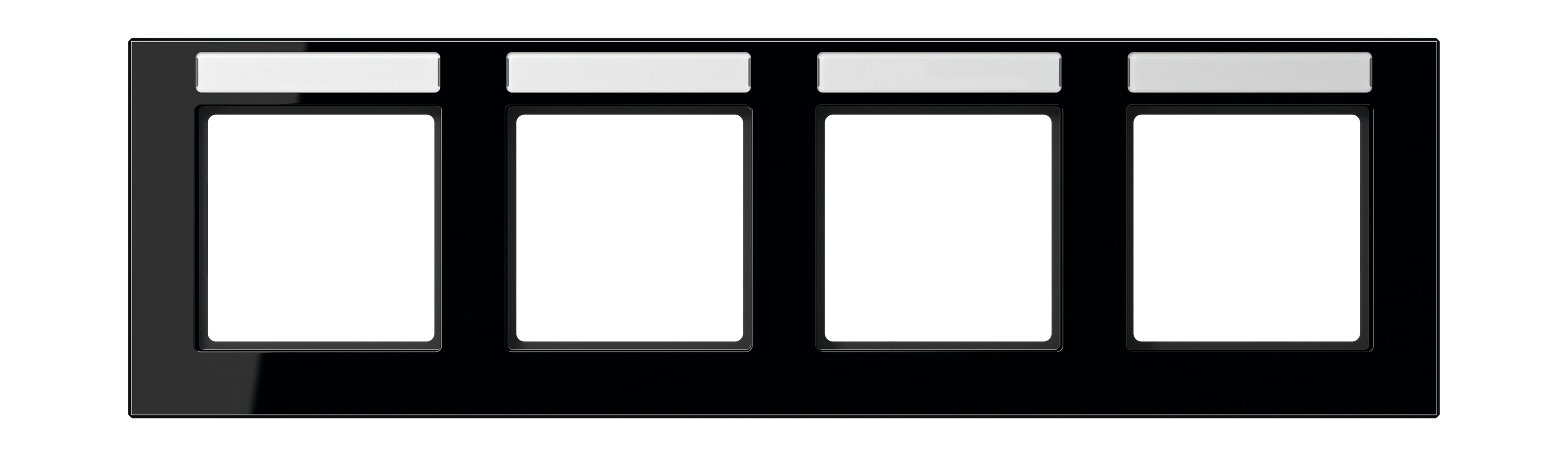 Frame with inscription field for horizontal installation — JUNG A Creation, Black, art. AC5840BFNASW