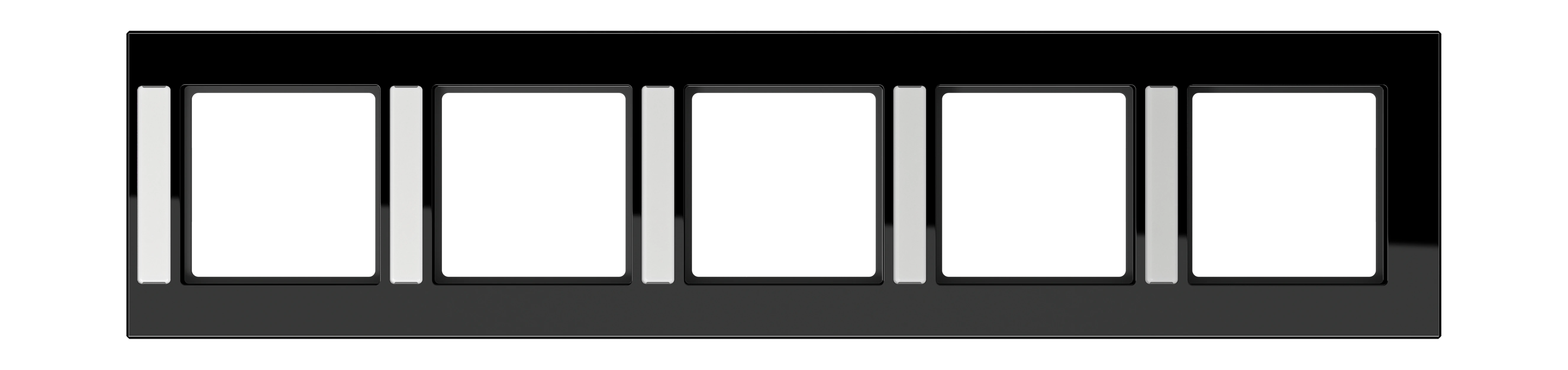 Frame with inscription field for vertical installation — JUNG A Creation, Black, art. AC585BFNASW