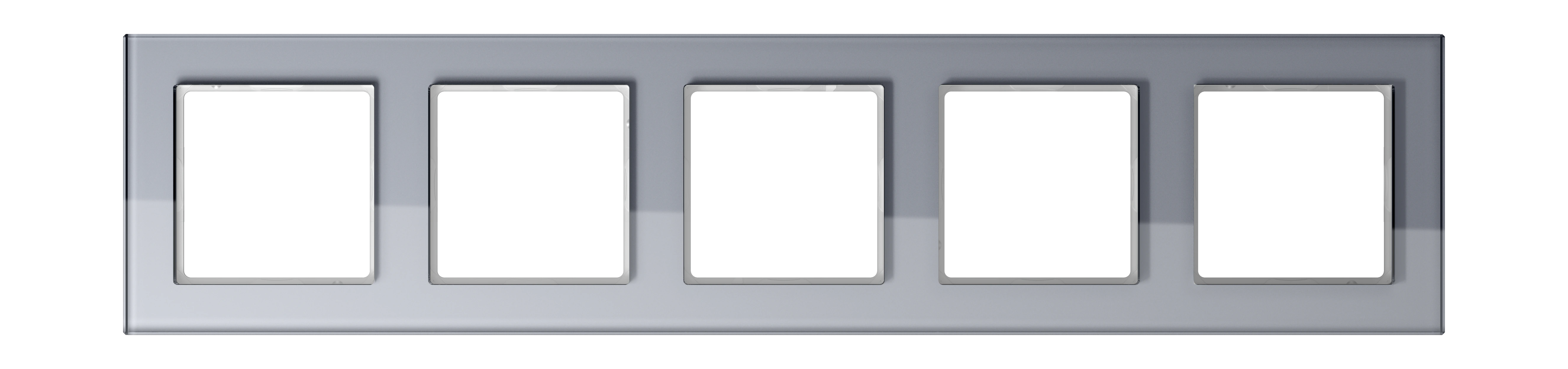 Glass frame for horizontal and vertical installation — JUNG A Creation, Crystal Grey, art. AC585GLKG