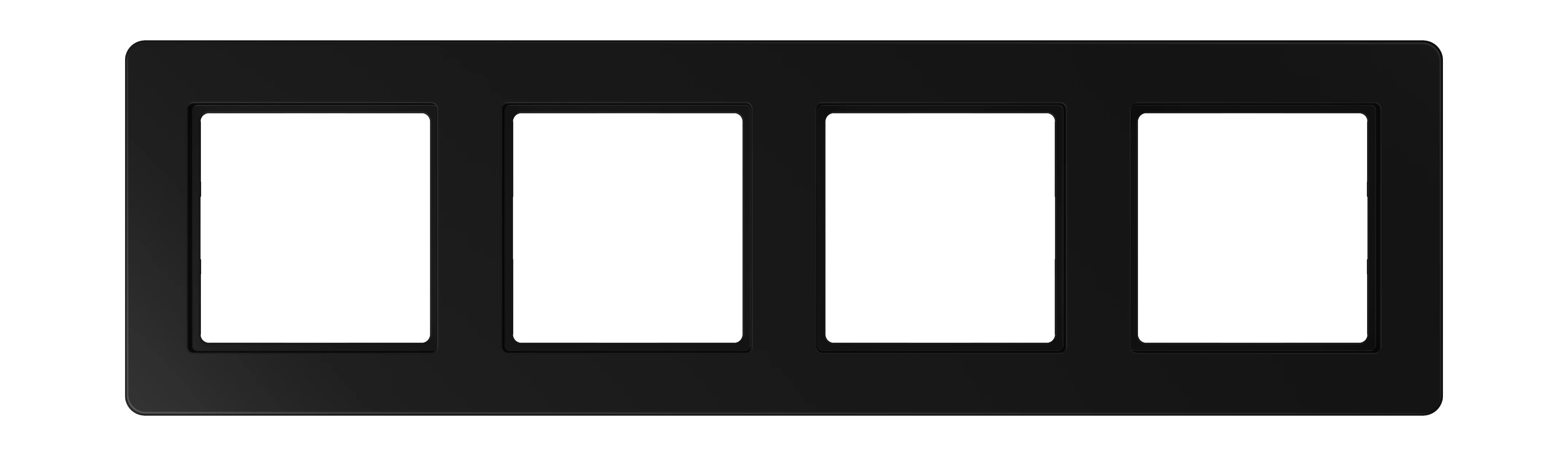 Frame for horizontal and vertical installation — JUNG A Flow, Matt Black, art. AF584BFSWM