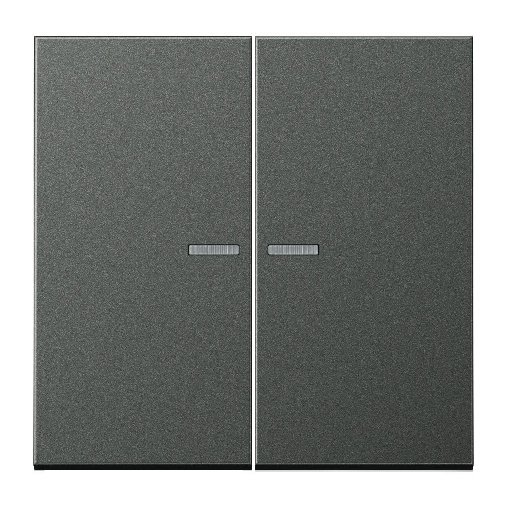 KNX RF push-button 2-gang — JUNG LS 990, Anthracite Al, art. AL10921STRFAN