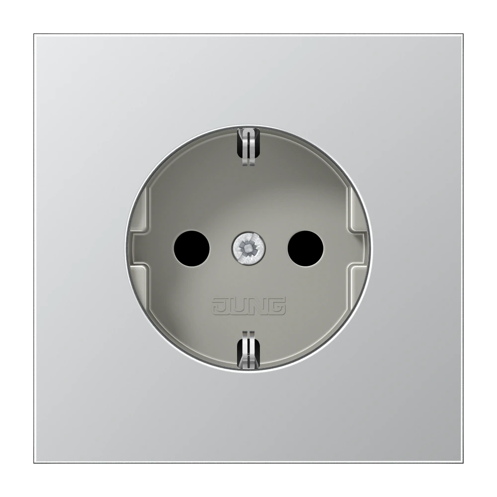 SCHUKO® socket — JUNG LS 990, aluminium, art. AL1520
