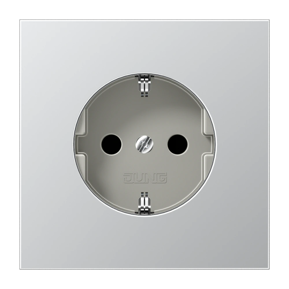 SCHUKO®-розетка 16 A / 250 B ~ — JUNG LS 990, Алюминий, арт. AL1520KI