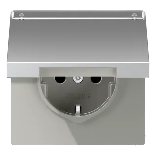 SCHUKO®-розетка с откидной крышкой и полем для записи