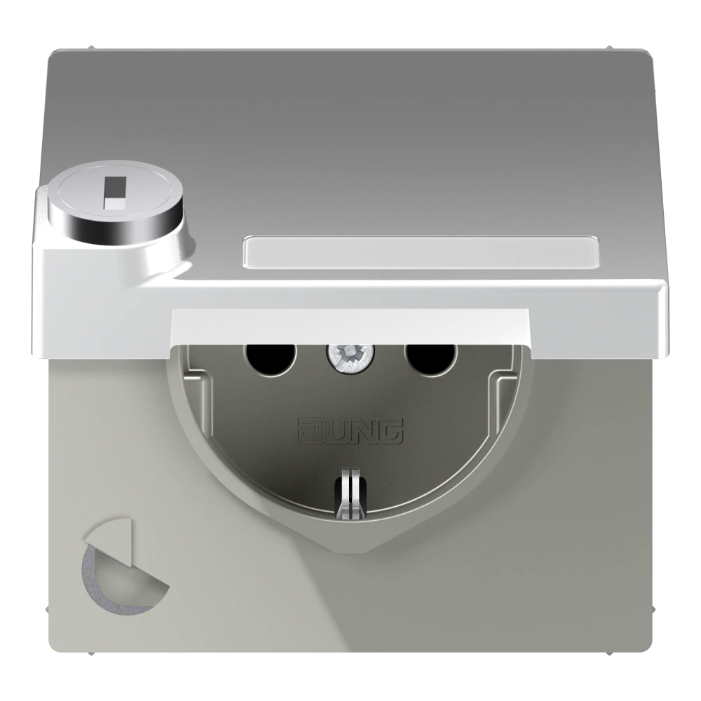 SCHUKO®-розетка 16 A / 250 B ~ — JUNG LS 990, Алюминий, арт. AL1520NAKLSL
