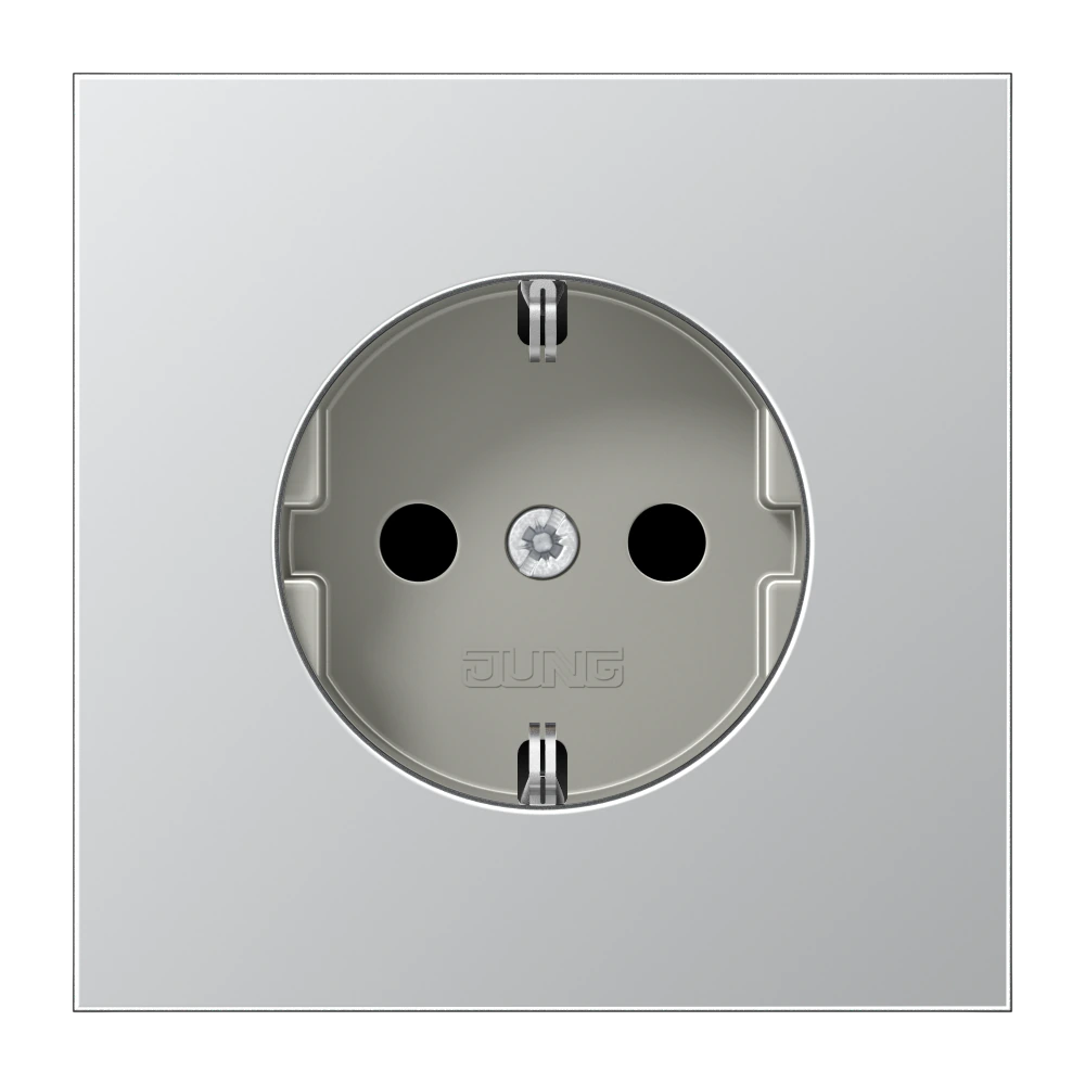 SCHUKO® socket — JUNG LS 990, aluminium, art. AL1521