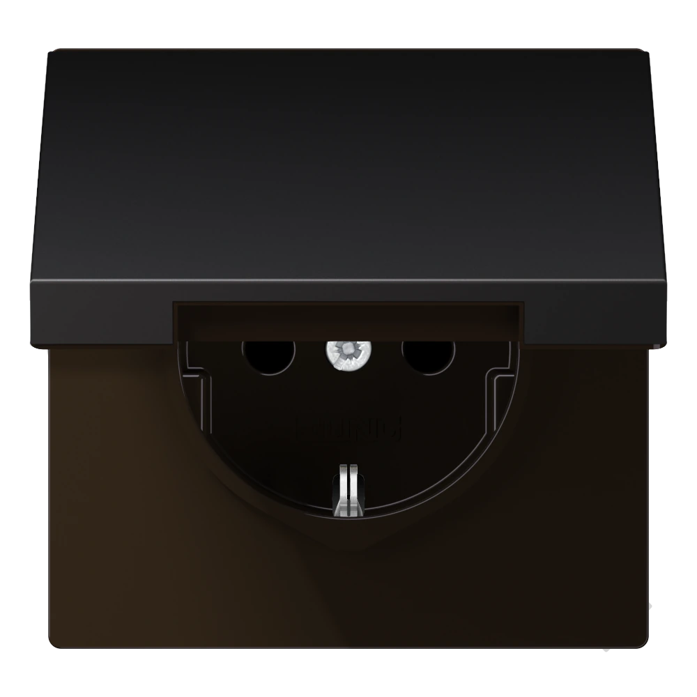 SCHUKO®-розетка с откидной крышкой — JUNG LS 990, Dark Al, арт. AL1521KIKLD