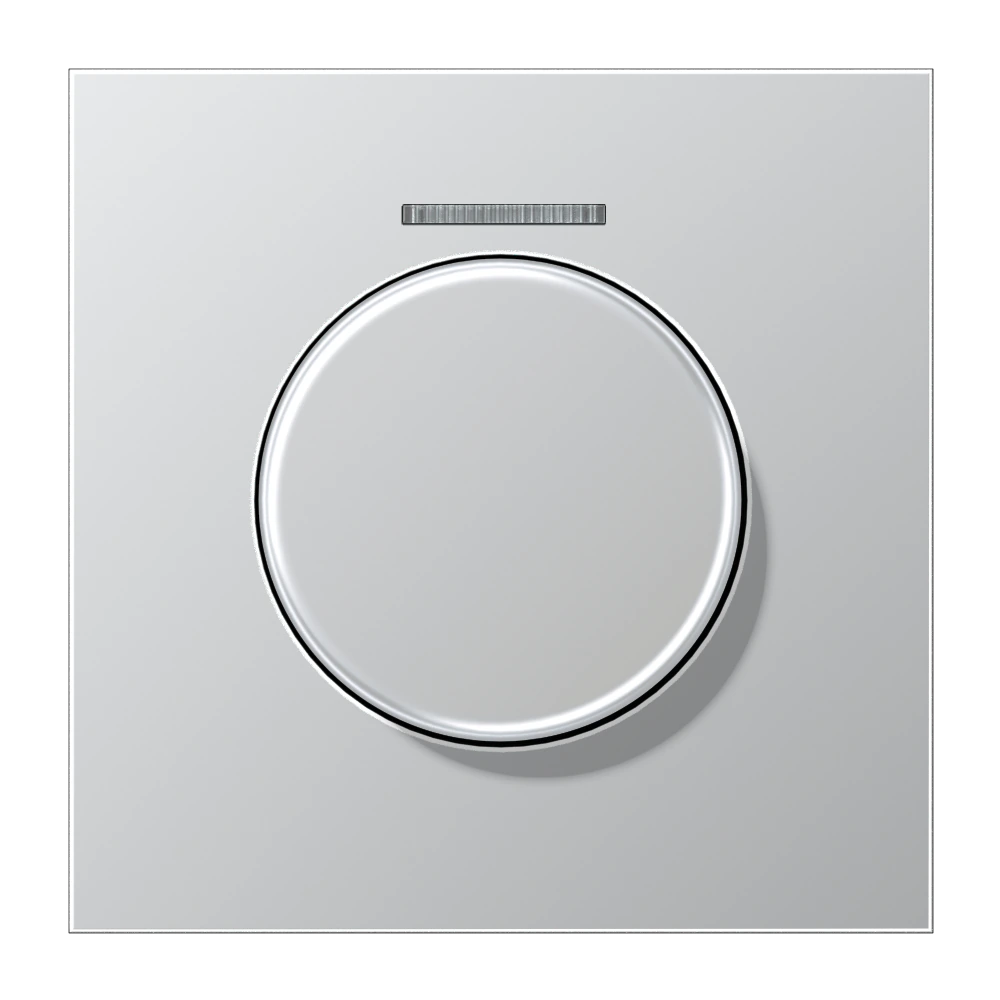 Centre plate with knob and lens for rotary sensor — JUNG LS 990, aluminium, art. AL1940KO5