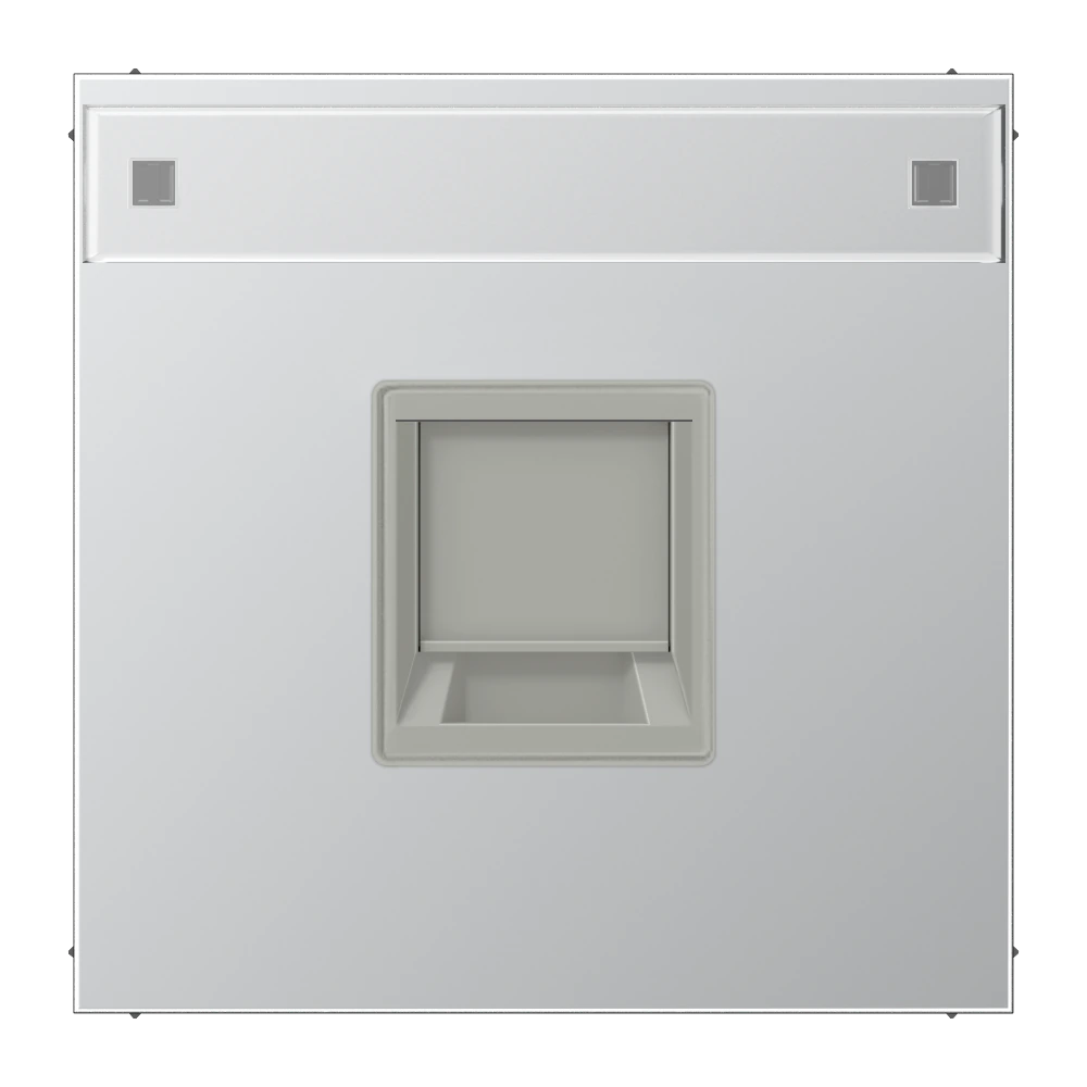 Centre plate for modular jack sockets — JUNG LS 990, aluminium, art. AL1969-1NAWE