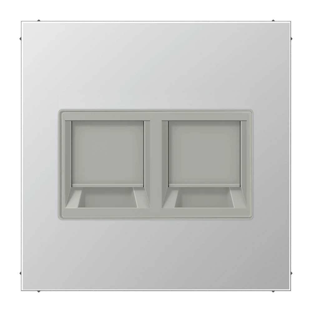 Centre plate for modular jack sockets — JUNG LS 990, aluminium, art. AL1969-2WE