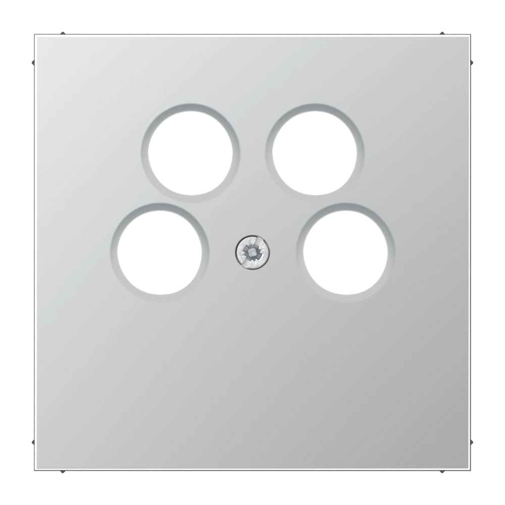 Centre plate for 4-hole SAT-TV socket (Axing) — JUNG LS 990, aluminium, art. AL2990-4SAT2