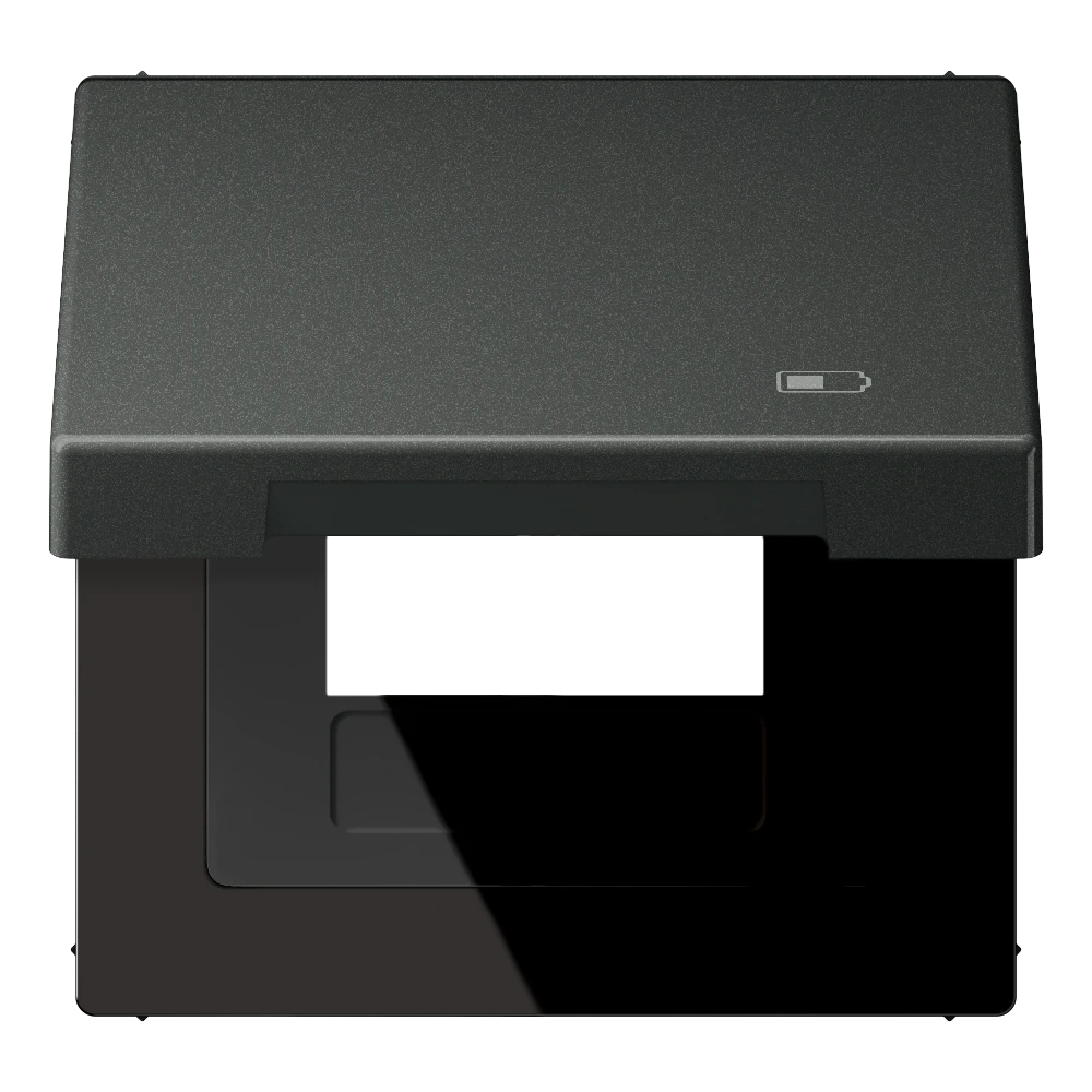 Hinged lid with symbol "charger" — JUNG LS 990, Anthracite Al, art. AL2990KLUSBAN