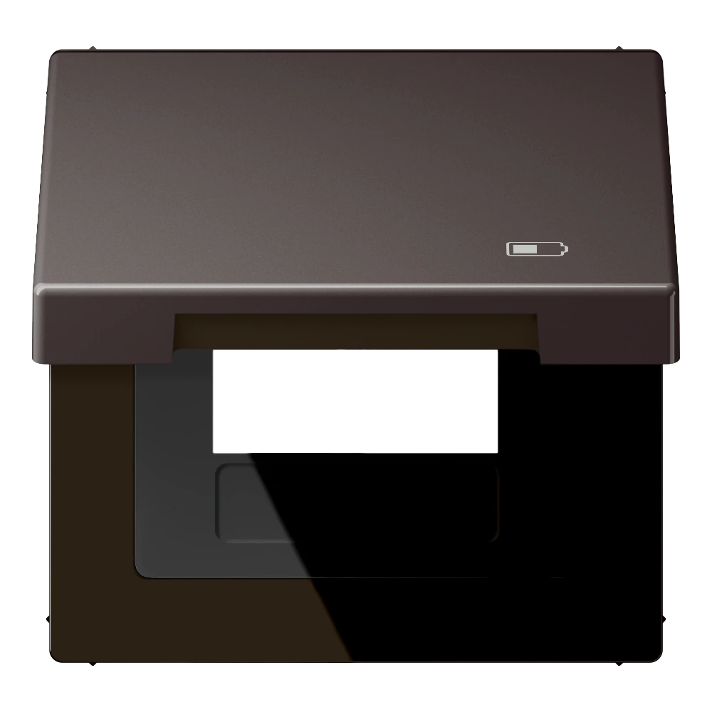 Hinged lid with symbol "charger" — JUNG LS 990, Dark Al, art. AL2990KLUSBD