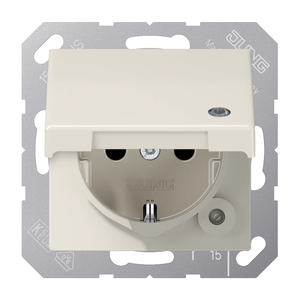 SCHUKO®-розетка 16 A / 250 B ~ — JUNG AS 500, Слоновая кость, арт. AS1520BFKLKO