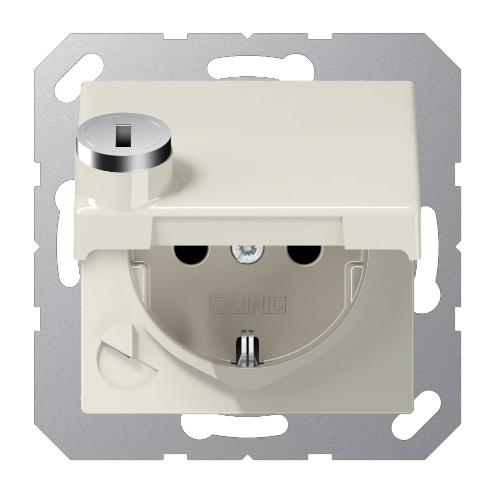 SCHUKO®-розетка 16 A / 250 B ~ — JUNG AS 500, Слоновая кость, арт. AS1520BFKLSL