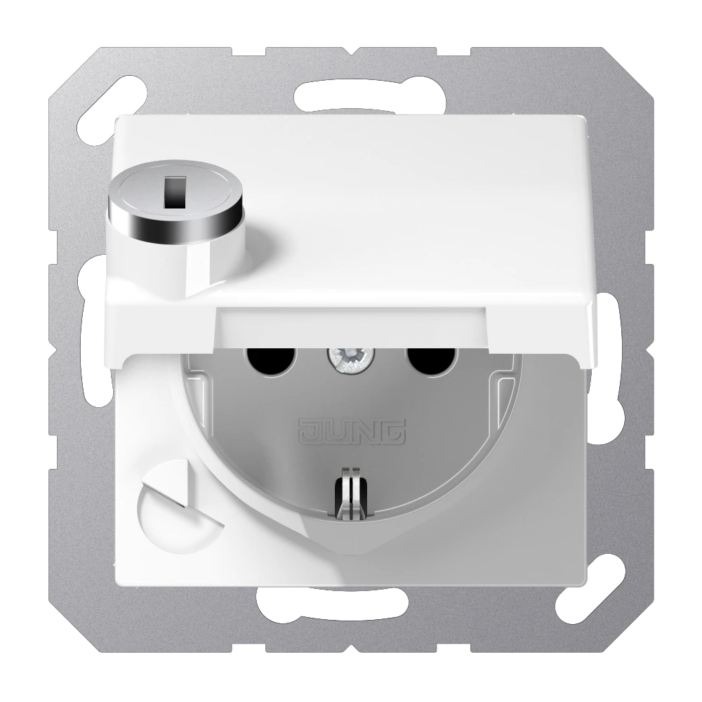 SCHUKO®-розетка 16 A / 250 B ~ — JUNG AS 500, Белый, арт. AS1520BFKLSLWW