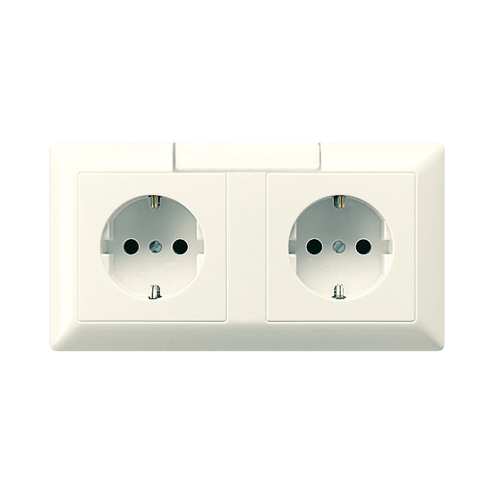 SCHUKO®-розетка для кабельных каналов 16 A / 250 B ~ — JUNG AS 500, Слоновая кость, арт. AS1522NA