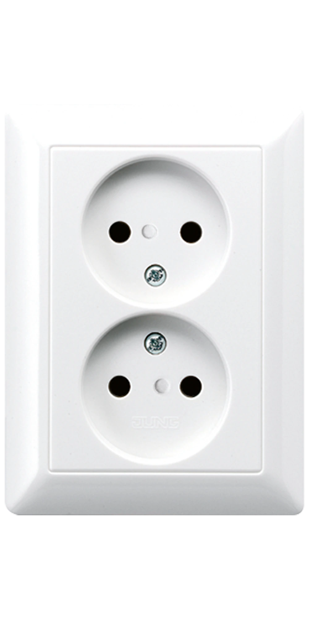 2-gang socket without earth — JUNG AS 500, White, art. AS5010UWW