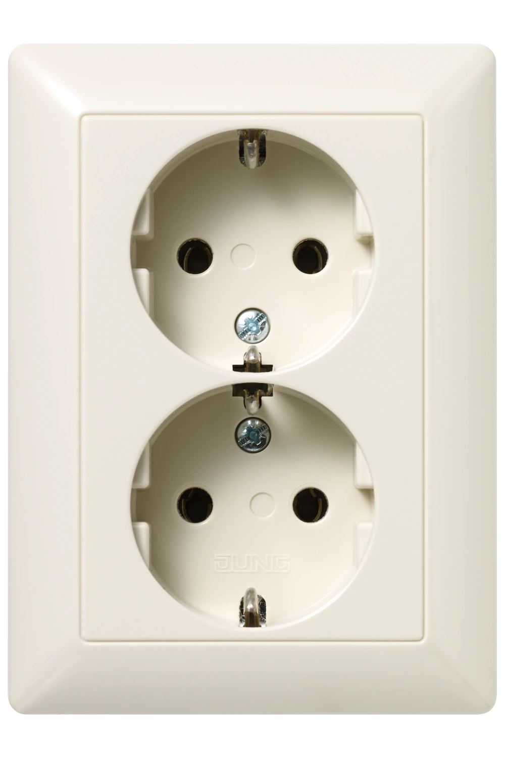 Штепсельная розетка SCHUKO 16A 250V~ с защитой от детей, сдвоенная; слоновая кость — JUNG AS 500, Слоновая кость, арт. AS5020KIU