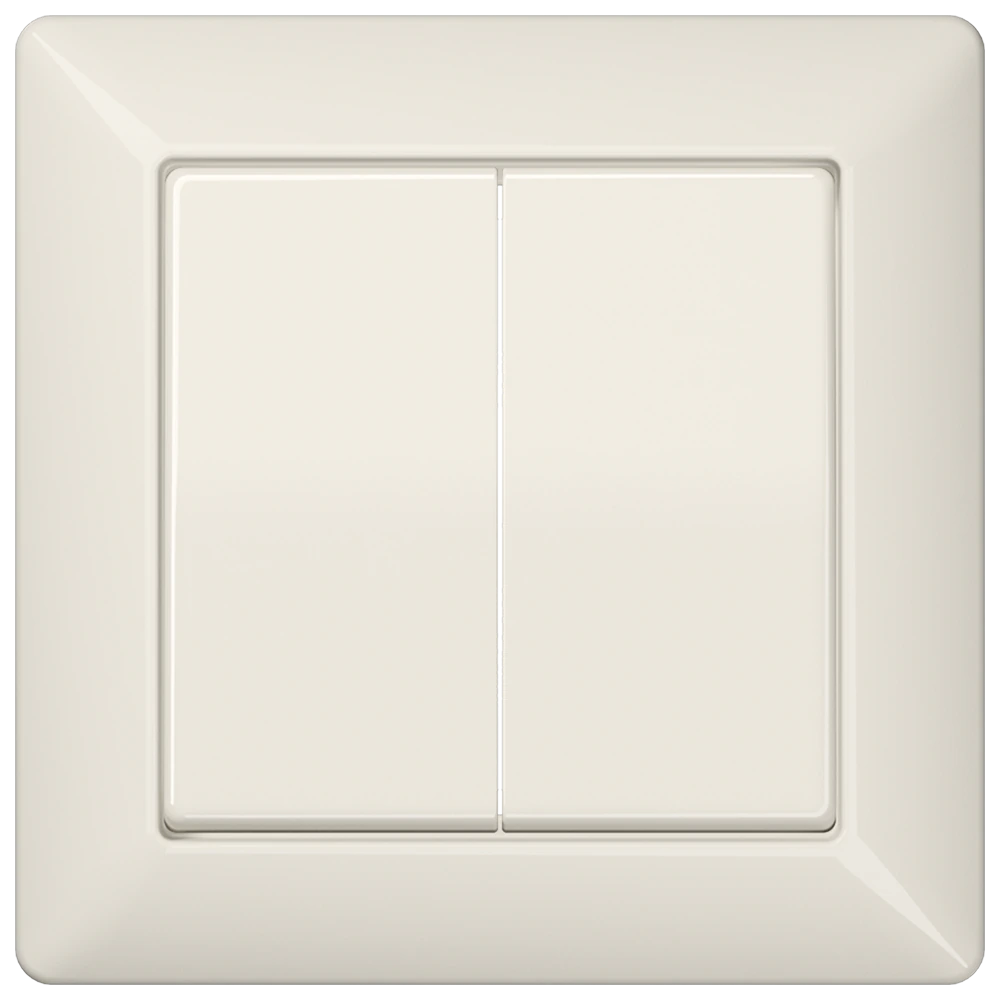 2-gang rocker for switch and push-button — JUNG AS 500, Ivory, art. AS590-5