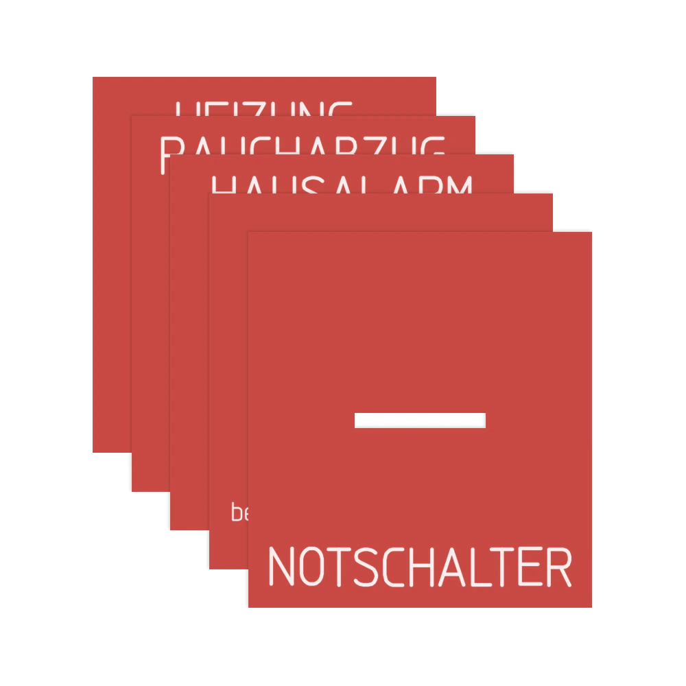 Inlays with inscription — JUNG AS 500, Red, art. AS60FO