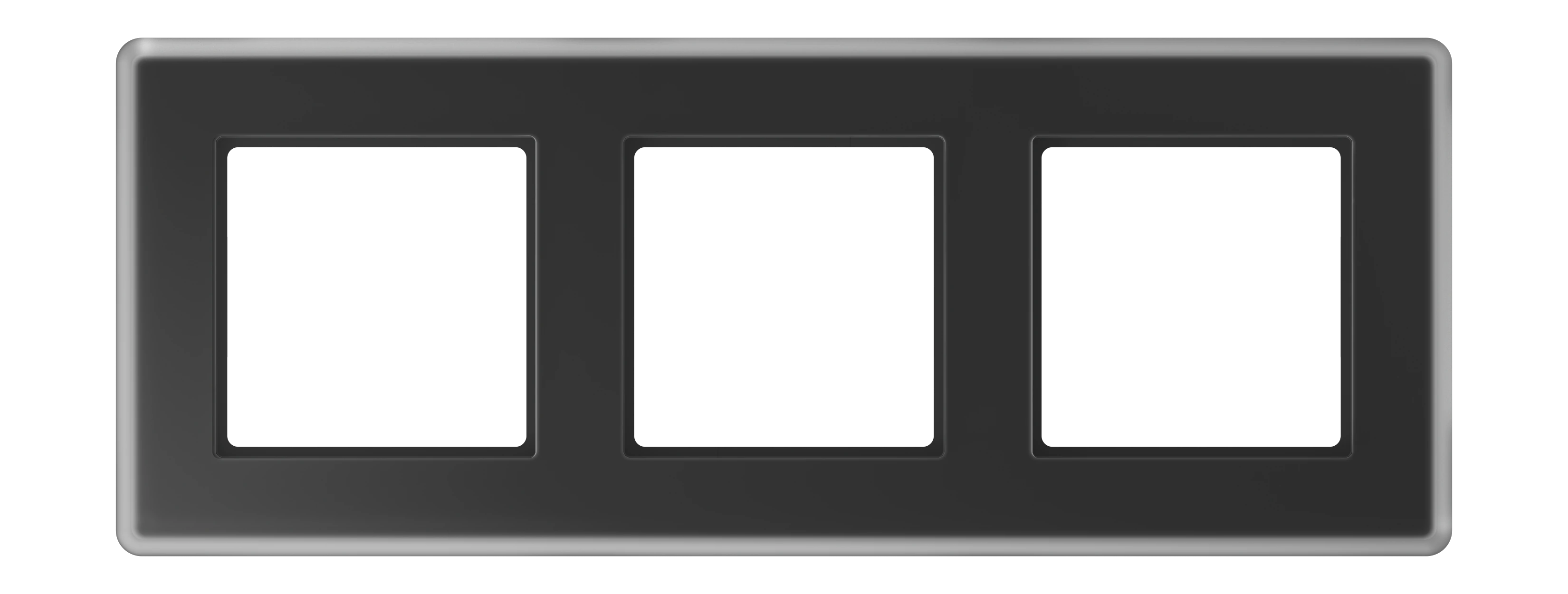Glass frame for horizontal and vertical installation — JUNG A VIVA, Black Glass, art. AV583GLMSW