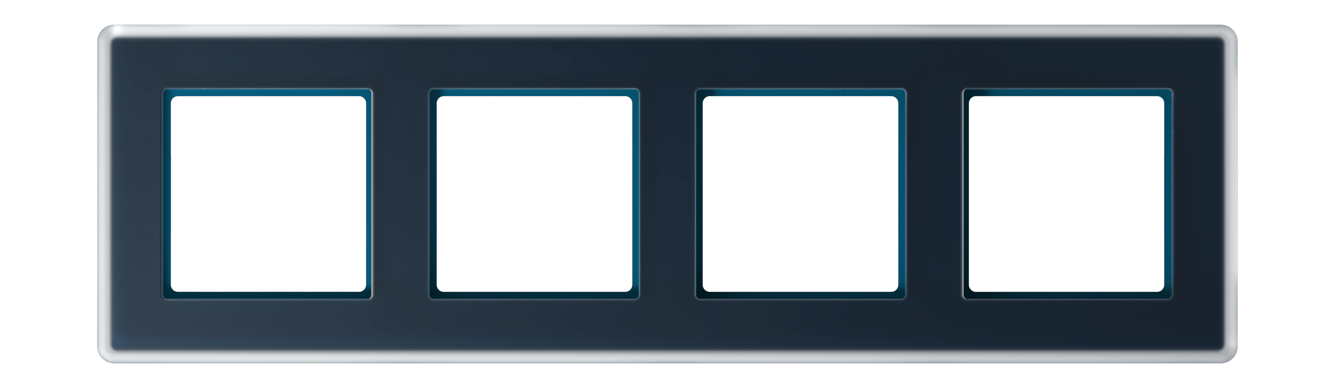 Glass frame for horizontal and vertical installation — JUNG A VIVA, Night Blue, art. AV584GLMNB