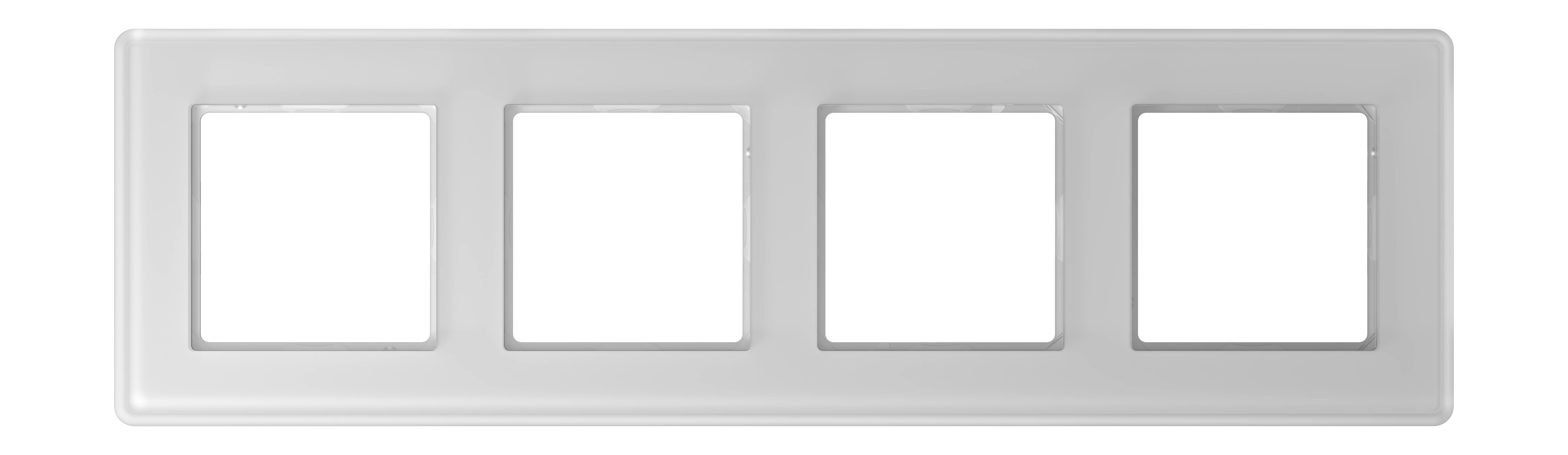 Glass frame for horizontal and vertical installation — JUNG A VIVA, White Glass, art. AV584GLMWW