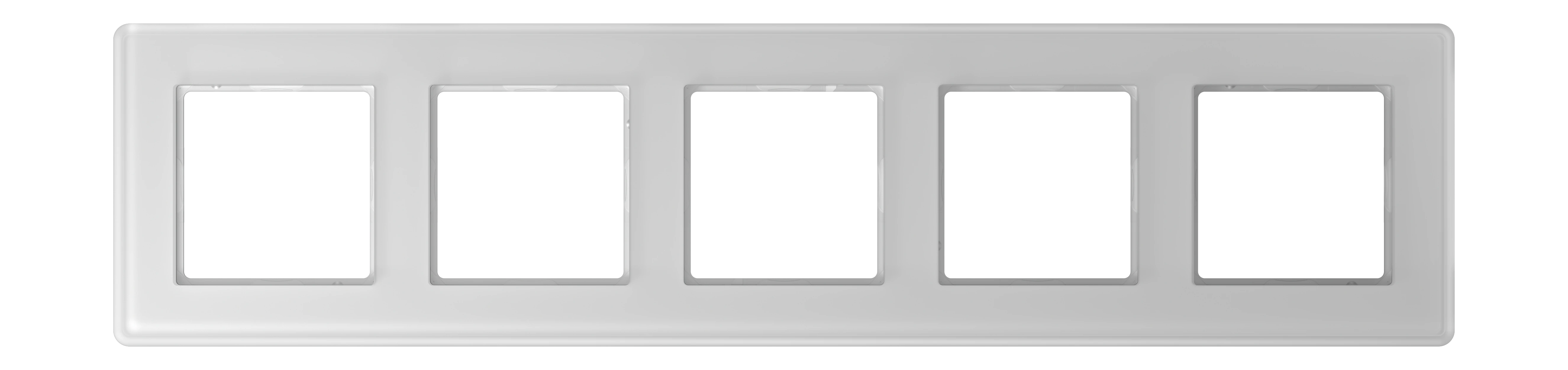 Glass frame for horizontal and vertical installation — JUNG A VIVA, White Glass, art. AV585GLMWW