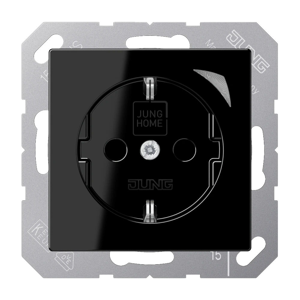 JUNG HOME SCHUKO® socket Energy — JUNG Bluetooth, Black, art. BTA1521SESW