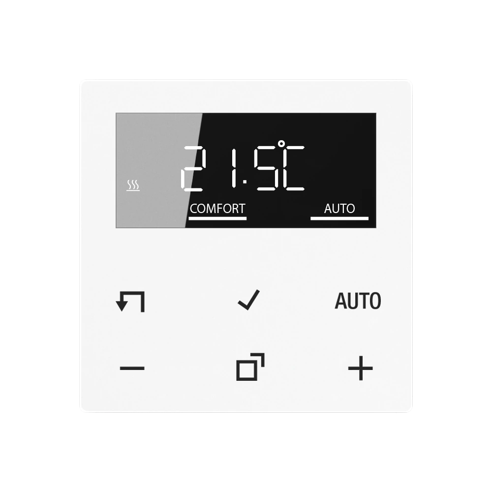 JUNG HOME room thermostat display — JUNG Bluetooth, Alpine White, art. BTA1791WW