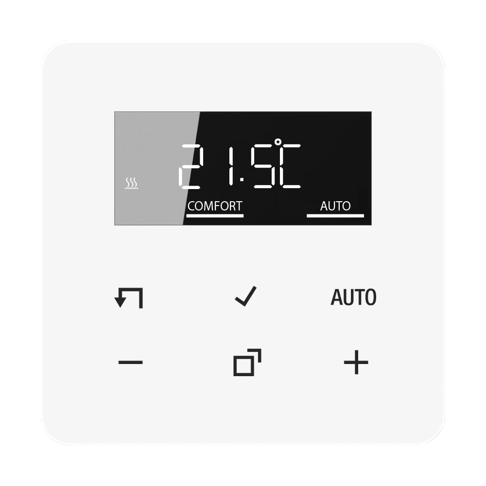 JUNG HOME room thermostat display — JUNG Bluetooth, Alpine White, art. BTCD1791WW