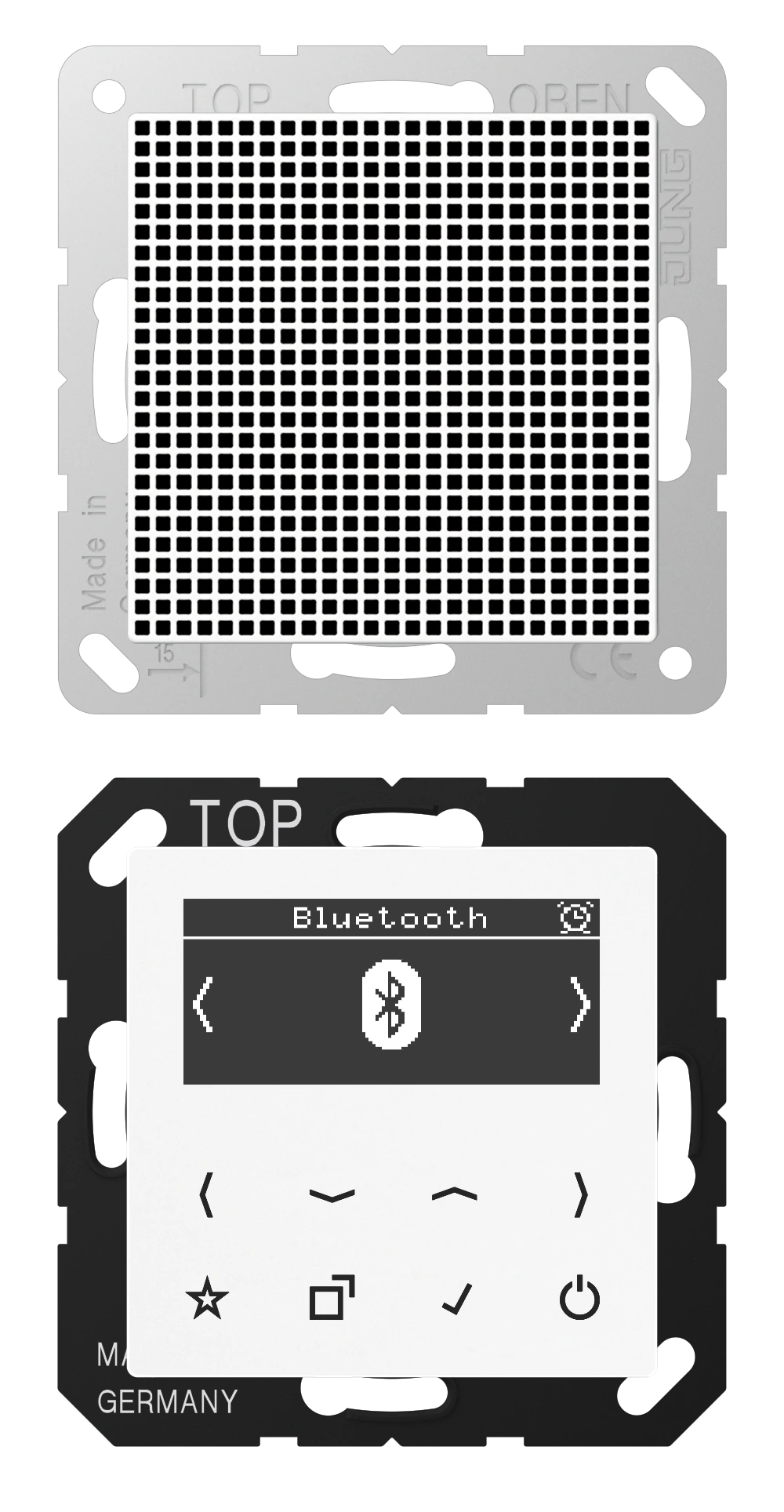 Smart Radio DAB+ Bluetooth®, mono set — JUNG DAB+ Radio, Alpine White, art. DABA1BTWW