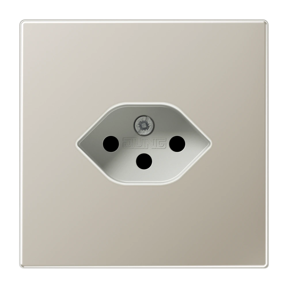 1-gang socket for Switzerland, type 13 — JUNG LS 990, stainless steel, art. ES1520-13SEV