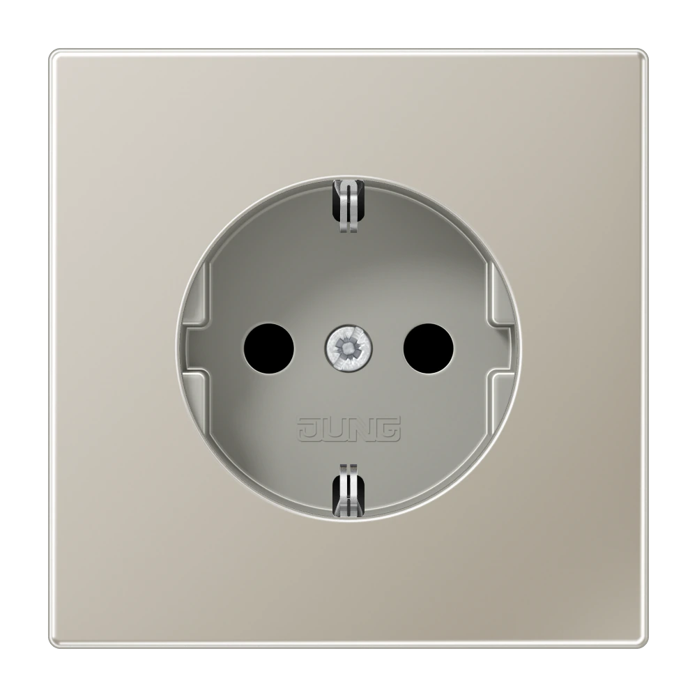 SCHUKO®-розетка — JUNG LS 990, Нержавеющая сталь, арт. ES1521