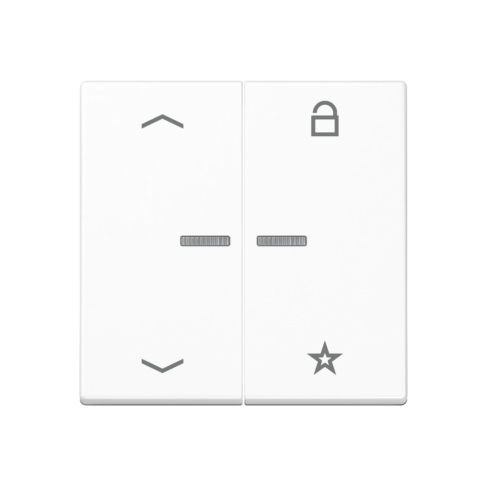 eNet push-button universal 1-gang with arrow symbols — JUNG F Series, White Matt, art. FMA1701BFPWWM